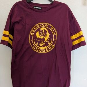 Maroon and Yellow Graphic T-Shirt